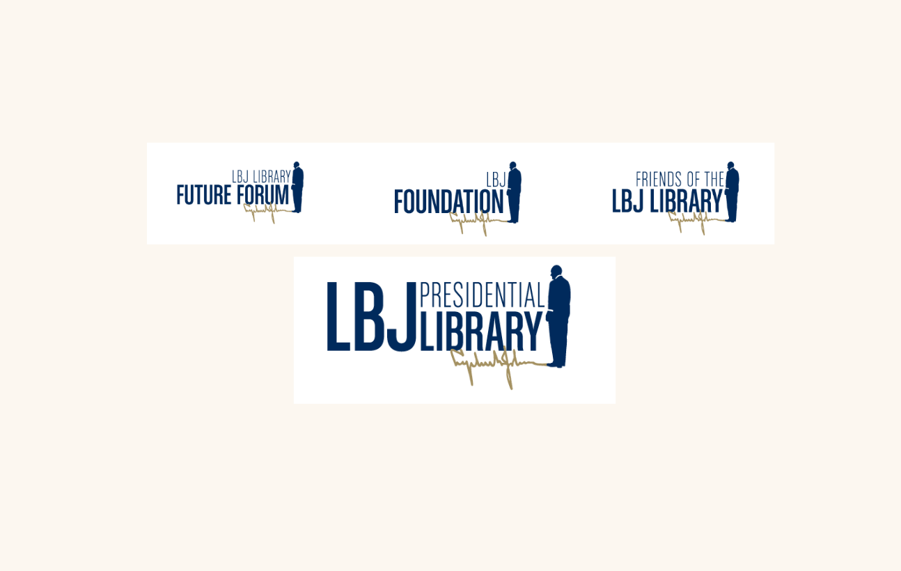 Logos for LBJ Library, Foundation, Future Forum, and Friends of the LBJ Library
